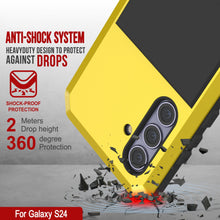 Load image into Gallery viewer, Galaxy S24 Metal Case, Heavy Duty Military Grade Armor Cover [shock proof] Full Body Hard [Yellow]
