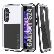 Load image into Gallery viewer, Galaxy S24 Metal Case, Heavy Duty Military Grade Armor Cover [shock proof] Full Body Hard [White]
