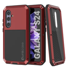 Load image into Gallery viewer, Galaxy S24 Metal Case, Heavy Duty Military Grade Armor Cover [shock proof] Full Body Hard [Red]
