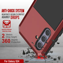 Load image into Gallery viewer, Galaxy S24 Metal Case, Heavy Duty Military Grade Armor Cover [shock proof] Full Body Hard [Red]
