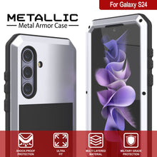 Load image into Gallery viewer, Galaxy S24 Metal Case, Heavy Duty Military Grade Armor Cover [shock proof] Full Body Hard [White]
