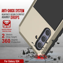 Load image into Gallery viewer, Galaxy S24 Metal Case, Heavy Duty Military Grade Armor Cover [shock proof] Full Body Hard [Gold]
