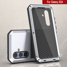 Load image into Gallery viewer, Galaxy S24 Metal Case, Heavy Duty Military Grade Armor Cover [shock proof] Full Body Hard [White]
