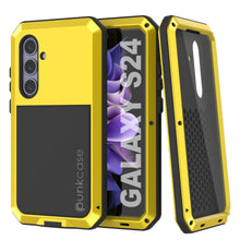 Load image into Gallery viewer, Galaxy S24 Metal Case, Heavy Duty Military Grade Armor Cover [shock proof] Full Body Hard [Yellow]
