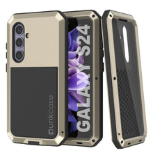 Load image into Gallery viewer, Galaxy S24 Metal Case, Heavy Duty Military Grade Armor Cover [shock proof] Full Body Hard [Gold]
