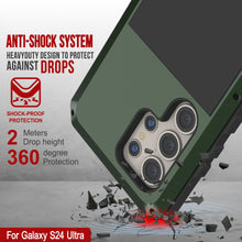 Load image into Gallery viewer, Galaxy S24 Ultra Metal Case, Heavy Duty Military Grade Armor Cover [shock proof] Full Body Hard [Dark Green]
