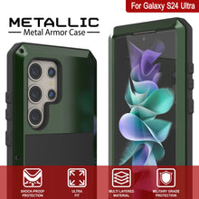 Load image into Gallery viewer, Galaxy S24 Ultra Metal Case, Heavy Duty Military Grade Armor Cover [shock proof] Full Body Hard [Dark Green]
