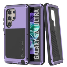 Load image into Gallery viewer, Galaxy S24 Ultra Metal Case, Heavy Duty Military Grade Armor Cover [shock proof] Full Body Hard [Purple]
