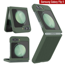 Load image into Gallery viewer, Galaxy Z Flip5 Case With Tempered Glass Screen Protector, Holster Belt Clip &amp; Built-In Kickstand [Green]
