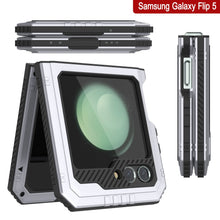 Load image into Gallery viewer, Galaxy Z Flip5 Metal Case, Heavy Duty Military Grade Armor Cover Full Body Hard [White]
