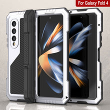 Load image into Gallery viewer, Galaxy Z Fold4 Metal Case, Heavy Duty Military Grade Armor Cover Full Body Hard [White]
