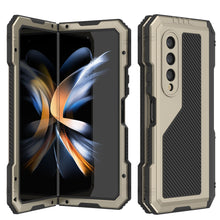 Load image into Gallery viewer, Galaxy Z Fold4 Metal Case, Heavy Duty Military Grade Armor Cover Full Body Hard [Gold]
