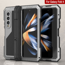 Load image into Gallery viewer, Galaxy Z Fold4 Metal Case, Heavy Duty Military Grade Armor Cover Full Body Hard [Silver]
