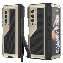 Load image into Gallery viewer, Galaxy Z Fold4 Metal Case, Heavy Duty Military Grade Armor Cover Full Body Hard [Gold]
