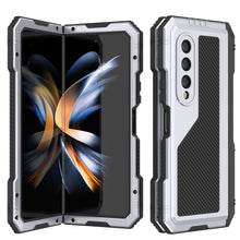 Load image into Gallery viewer, Galaxy Z Fold4 Metal Case, Heavy Duty Military Grade Armor Cover Full Body Hard [White]
