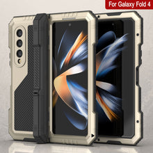 Load image into Gallery viewer, Galaxy Z Fold4 Metal Case, Heavy Duty Military Grade Armor Cover Full Body Hard [Gold]
