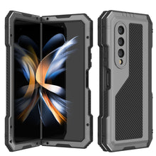 Load image into Gallery viewer, Galaxy Z Fold4 Metal Case, Heavy Duty Military Grade Armor Cover Full Body Hard [Silver]
