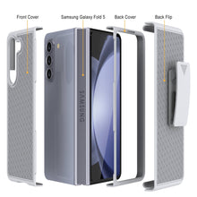 Load image into Gallery viewer, Galaxy Z Fold5 Case With Tempered Glass Screen Protector, Holster Belt Clip &amp; Built-In Kickstand [White]
