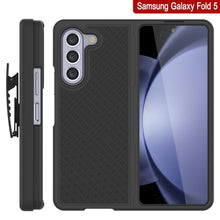 Load image into Gallery viewer, Galaxy Z Fold5 Case With Tempered Glass Screen Protector, Holster Belt Clip &amp; Built-In Kickstand [Black]

