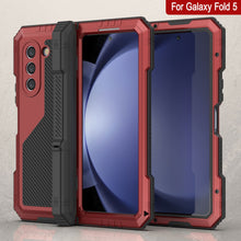 Load image into Gallery viewer, Galaxy Z Fold5 Metal Case, Heavy Duty Military Grade Armor Cover Full Body Hard [Red]
