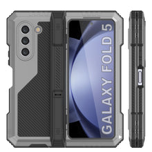 Load image into Gallery viewer, Galaxy Z Fold5 Metal Case, Heavy Duty Military Grade Armor Cover Full Body Hard [Silver]
