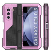 Load image into Gallery viewer, Galaxy Z Fold5 Metal Case, Heavy Duty Military Grade Armor Cover Full Body Hard [Pink]
