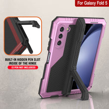 Load image into Gallery viewer, Galaxy Z Fold5 Metal Case, Heavy Duty Military Grade Armor Cover Full Body Hard [Pink]
