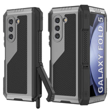 Load image into Gallery viewer, Galaxy Z Fold5 Metal Case, Heavy Duty Military Grade Armor Cover Full Body Hard [Silver]
