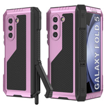 Load image into Gallery viewer, Galaxy Z Fold5 Metal Case, Heavy Duty Military Grade Armor Cover Full Body Hard [Pink]
