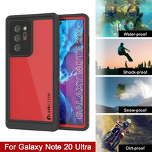 Load image into Gallery viewer, Galaxy Note 20 Ultra Waterproof Case, Punkcase Studstar Red Series Thin Armor Cover
