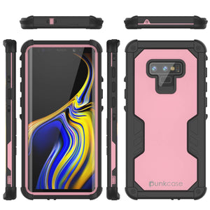 Punkcase Galaxy Note 9 Waterproof Case [Navy Seal Extreme Series] Armor Cover W/ Built In Screen Protector [Pink]