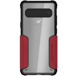 EXEC 3 for Galaxy S10 5G Leather Flip Wallet Case [Red]