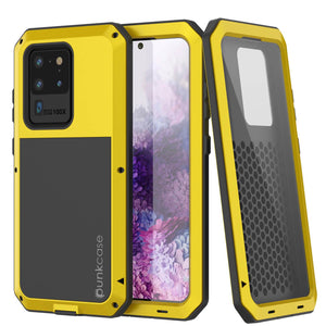 Galaxy S20 Ultra Metal Case, Heavy Duty Military Grade Rugged Armor Cover [Neon]