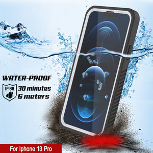 iPhone 13 Pro  Waterproof Case, Punkcase [Extreme Series] Armor Cover W/ Built In Screen Protector [White]