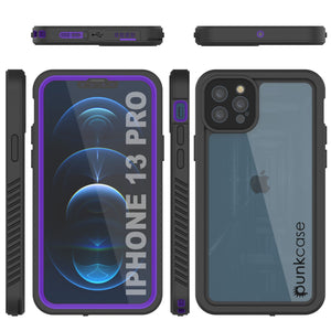 iPhone 13 Pro  Waterproof Case, Punkcase [Extreme Series] Armor Cover W/ Built In Screen Protector [Purple]