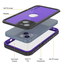 Load image into Gallery viewer, iPhone 14 Plus Waterproof IP68 Case, Punkcase [Purple] [StudStar Series] [Slim Fit] [Dirtproof]
