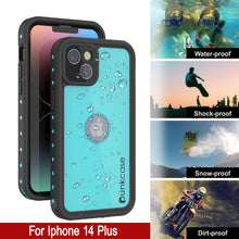 Load image into Gallery viewer, iPhone 14 Plus Waterproof IP68 Case, Punkcase [Teal] [StudStar Series] [Slim Fit]
