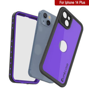 iPhone 14 Plus Waterproof IP68 Case, Punkcase [Purple] [StudStar Series] [Slim Fit] [Dirtproof]