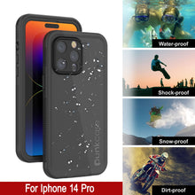 Load image into Gallery viewer, Punkcase iPhone 14 Pro Waterproof Case [Aqua Series] Armor Cover [Black]
