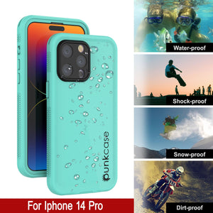 Punkcase iPhone 14 Pro Waterproof Case [Aqua Series] Armor Cover [Blue]