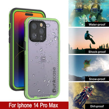 Load image into Gallery viewer, Punkcase iPhone 14 Pro Max Waterproof Case [Aqua Series] Armor Cover [Clear Black] [Clear Back]
