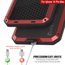 Load image into Gallery viewer, iPhone 14 Pro Max Metal Case, Heavy Duty Military Grade Armor Cover [shock proof] Full Body Hard [Red]
