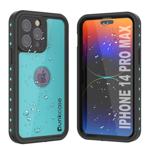 iPhone 14 Pro Max Waterproof IP68 Case, Punkcase [Teal] [StudStar Series] [Slim Fit]