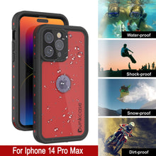 Load image into Gallery viewer, iPhone 14 Pro Max Waterproof IP68 Case, Punkcase [Red] [StudStar Series] [Slim Fit]
