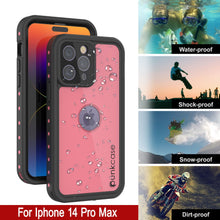 Load image into Gallery viewer, iPhone 14 Pro Max Waterproof IP68 Case, Punkcase [Pink] [StudStar Series] [Slim Fit] [Dirtproof]
