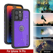 Load image into Gallery viewer, iPhone 14 Pro Waterproof IP68 Case, Punkcase [Purple] [StudStar Series] [Slim Fit] [Dirtproof]
