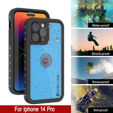 Load image into Gallery viewer, iPhone 14 Pro Waterproof IP68 Case, Punkcase [Light blue] [StudStar Series] [Slim Fit] [Dirtproof]
