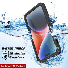 Load image into Gallery viewer, iPhone 15 Pro Max Waterproof Case, Punkcase [Extreme Series] Armor Cover W/ Built In Screen Protector [Black]
