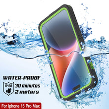 Load image into Gallery viewer, Products iPhone 15 Pro Max Waterproof Case, Punkcase [Extreme Series] Armor Cover W/ Built In Screen Protector [Light Green]
