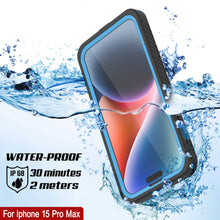 Load image into Gallery viewer, Products iPhone 15 Pro Max Waterproof Case, Punkcase [Extreme Series] Armor Cover W/ Built In Screen Protector [Light Blue]
